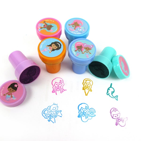Rainbow Mermaid self-inking stampers - gift, scrapbooking, embellishment, stamp