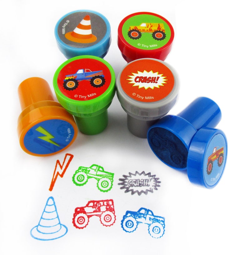 Sellos autoentintables Monster Truck, juego de 24 piezas