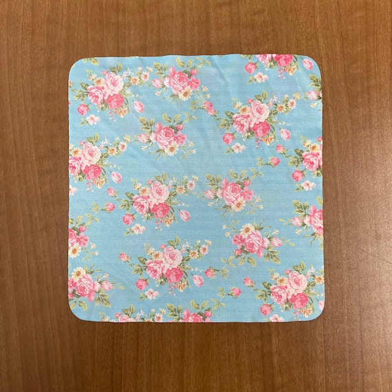 Blue Floral Microfiber Cloth Etsy