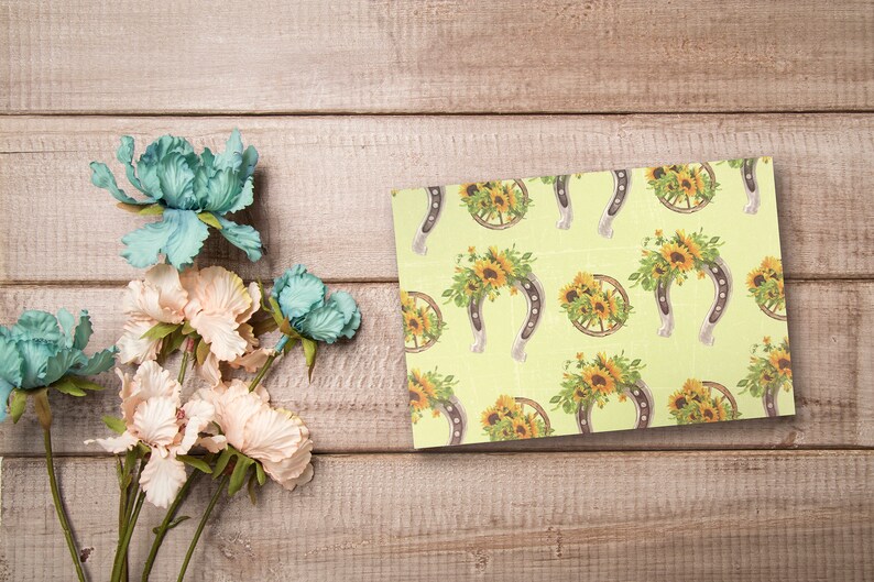 Sunflower Cowboy Boots Designs, All Occasion Assorted Blank Greeting Cards with 4 x 6 Envelopes Included, Thank You Notes, 12 Pack image 4