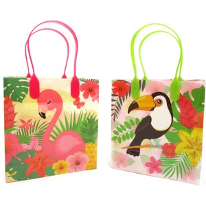 Flamingo Tropical Luau party favor treat bags