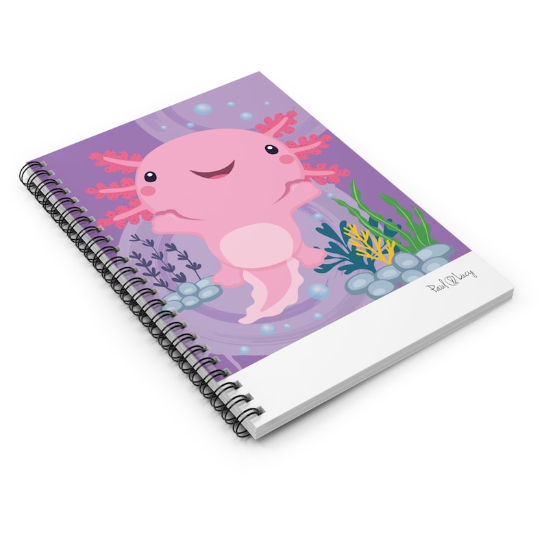 Purple Axolotl Spiral Notebook - Etsy