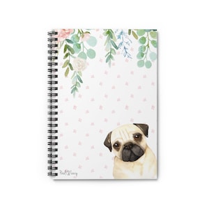 Pug Notebook Gift, Dog Lovers Gift, Dog Mom Gift, Pet Sympathy Gift image 1