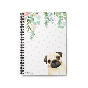 Cuaderno De Pug - Regalo, Regalo de los amantes del perro, regalo de la mamá del perro, regalo de la simpatía del animal doméstico