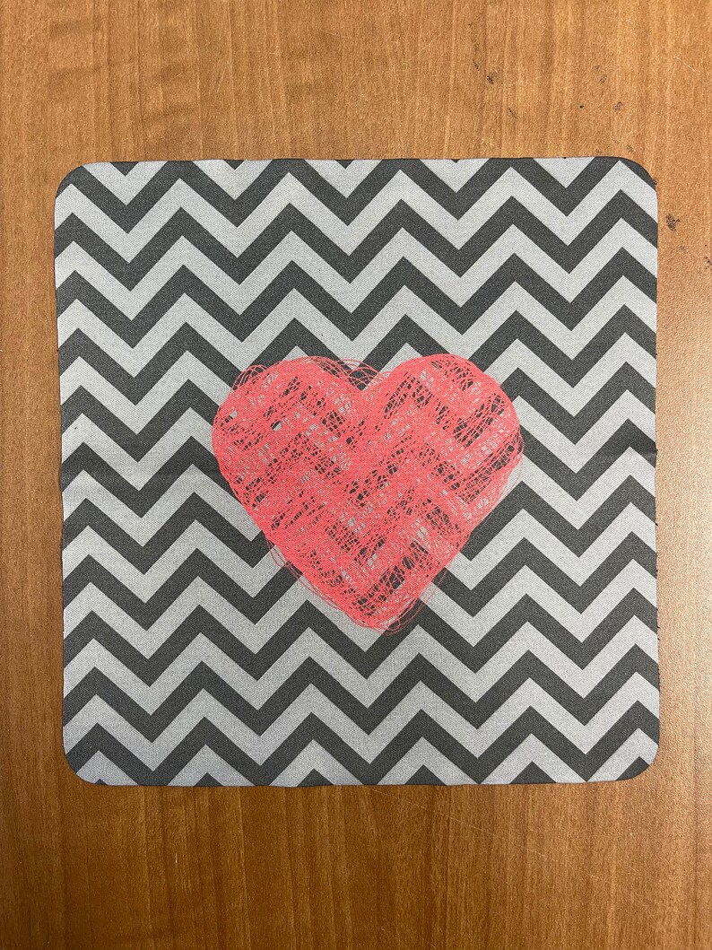 Chevron with heart microfiber cloth image 1