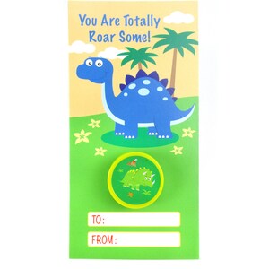 36pcs Dinosaur Valentine's Day Cards with Stampers for Classroom Exchange image 2
