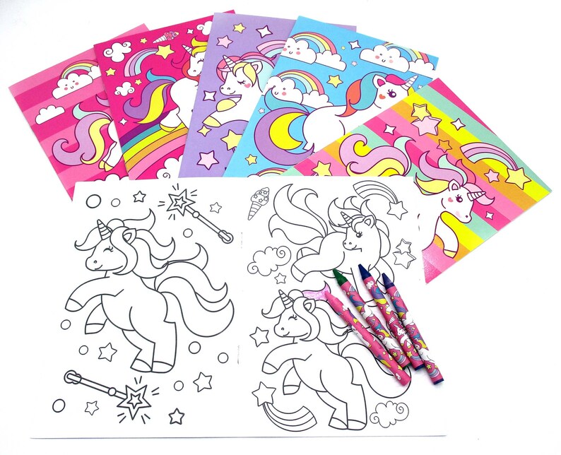 Unicorn Party Coloring Books with Crayons Party Favors image 8