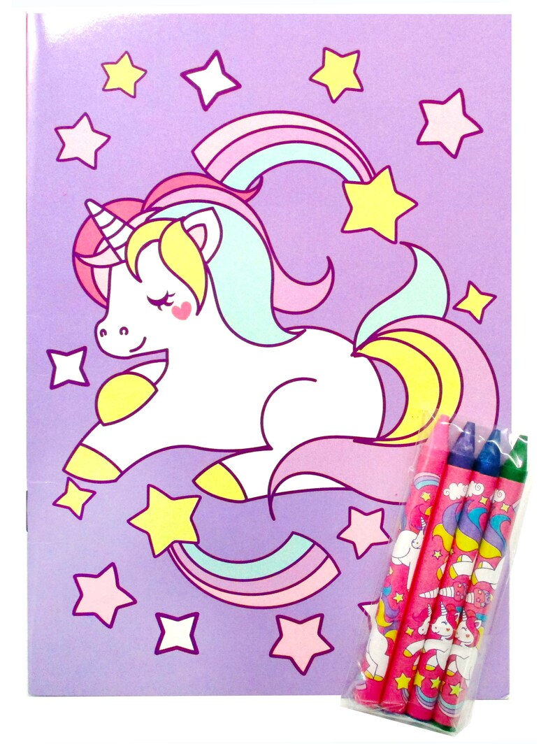 Unicorn Party Coloring Books with Crayons Party Favors image 5