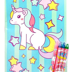 Unicorn Party Coloring Books with Crayons Party Favors image 2