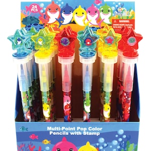 Shark Family Stackable Crayon with Stamp Topper