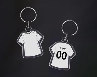 Llavero personalizado con la camiseta del Fulham / Nombre y número personalizados / Regalo para aficionados del Fulham / Regalo de cumpleaños o Navidad para él, ella o niños.