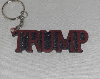 President Trump American Flag Heart Love Metal Keychain Key Chain Ring