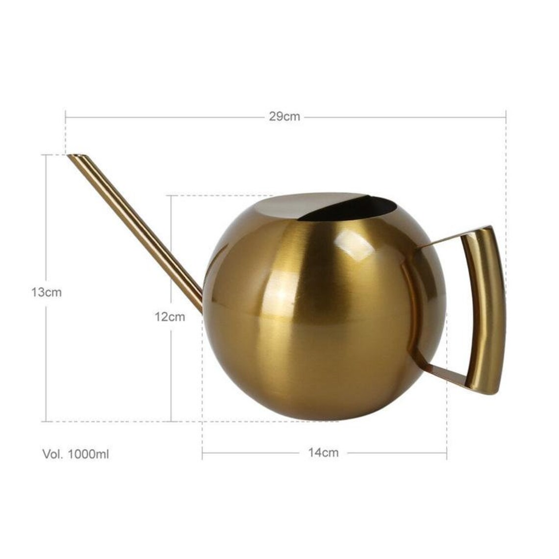 Stainless Steel Long Spout Round Watering Can 1L Great Etsy