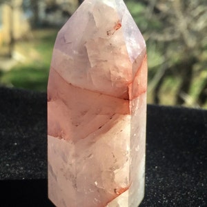 Hematoid / Fire Quartz Point w/natural diamond shaped seer’s window