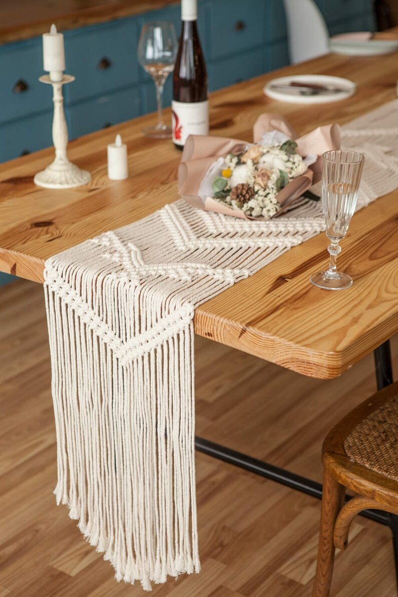 Handmade Macrame Cord Woven Table Runner Wedding Decor Home Etsy