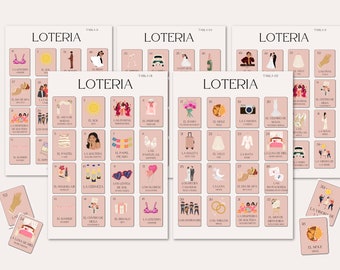 Loteria de Bodas / Loteria de Despedida de Soltera y Despedida de Soltera Personalizada / Loteria Mexicana Bilingüe Español, Inglés / Loteria de Boda