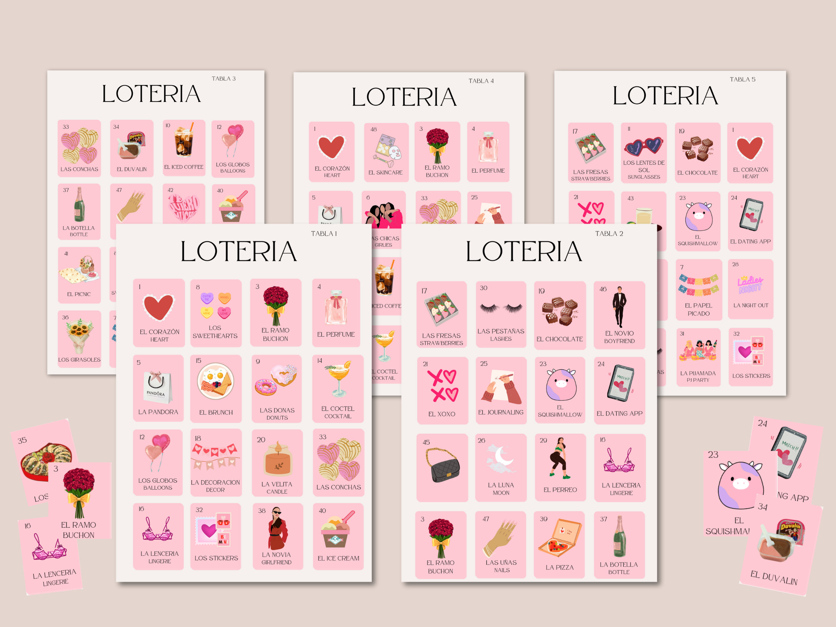 Galentines Loteria Valentines Day Loteria Loteria Mexicana Bilingual ...