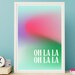 Oh La La Print French Poster France Travel Gift Gradient Poster Digital ...