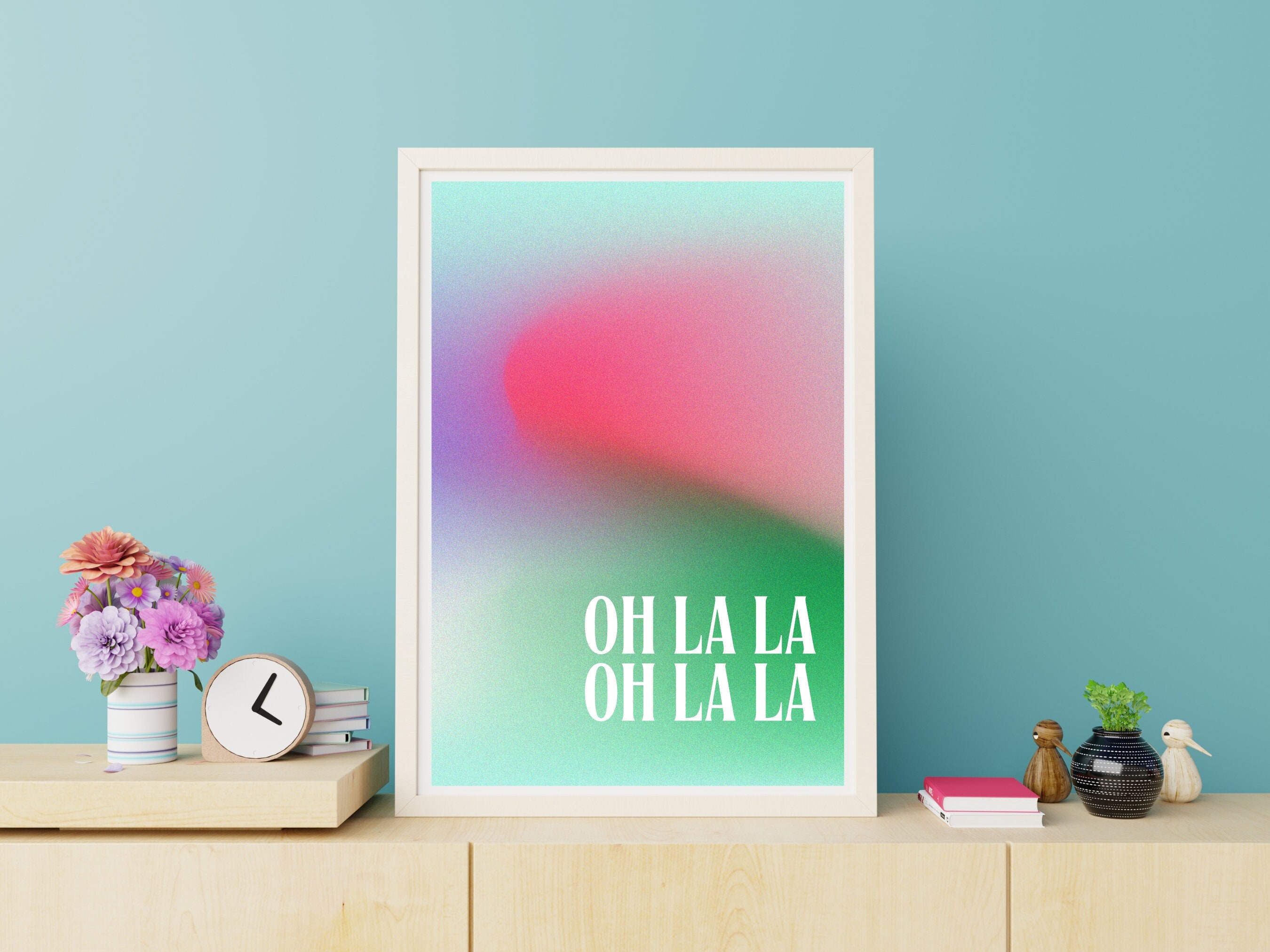 Oh La La Print French Poster France Travel Gift Gradient Poster Digital ...