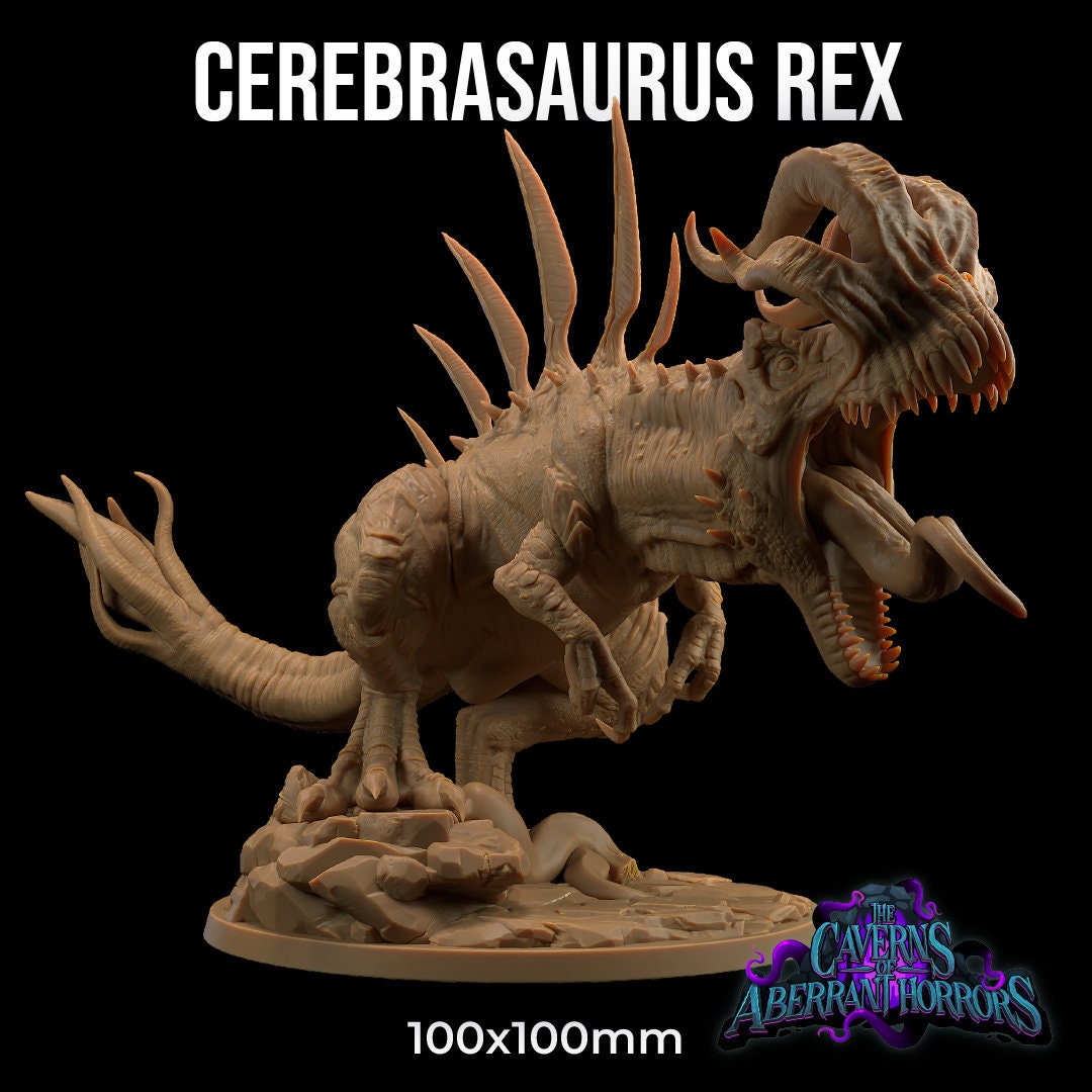 Cerebrasaurus Rex, Mindflayer, Aberration 100mm Base D&D