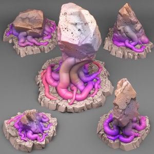 Squidstone D&D Pathfinder Fantasy 3D Printed Resin Miniature Designed by Print Your Monsters Terrain