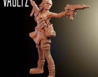 Bad Ass Female Survivors Survivor Zombie Apocalypse Modern 3D Printed Resin Vaultz RPG Tabletop Last Days Zombie