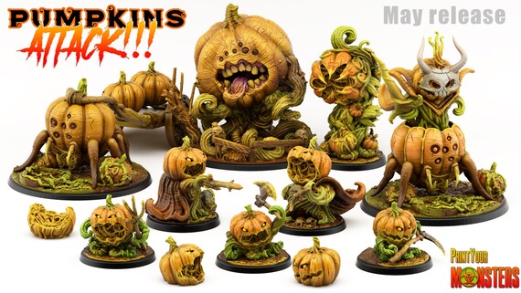 Zucche Dall'inferno, Mostri Halloween D&D Pathfinder Fantasy Miniatura In Resina Stampata In 3D - Italia - Foto 6