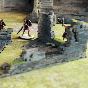 Ruins Rubble 3 building Terrain D&D Pathfinder RPG Tabletop Tabletop Terrain