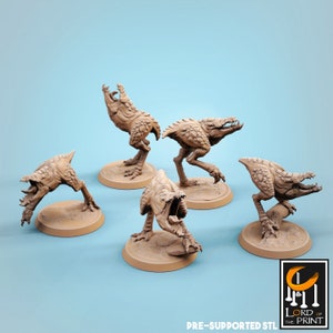 Scavengers (Tremors monster) 1 inch Base D&D Pathfinder Fantasy 3D Printed Resin Miniature Tabletop War Designed by Lord of the Print