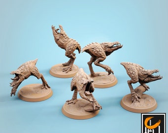 Scavengers (Tremors monster) 1 inch Base D&D Pathfinder Fantasy 3D Printed Resin Miniature Tabletop War Designed by Lord of the Print