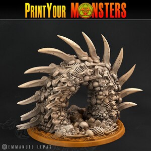Bone Worm 2 Piece Item base D&D Pathfinder Fantasy 3D Printed Resin Miniature designed by PrintYourMonsters image 2