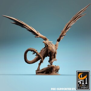 Steel Dragons D&D Pathfinder Fantasy 3D Printed Resin Miniature Lord of the Print