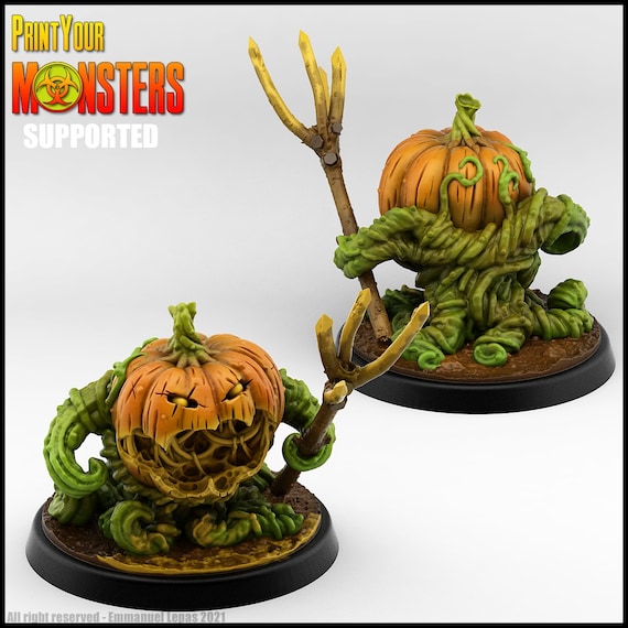 Zucche Dall'inferno, Mostri Halloween D&D Pathfinder Fantasy Miniatura In Resina Stampata In 3D - Italia - Foto 3