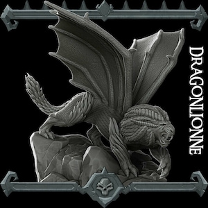DragonLionne  D&D Pathfinder Tabletop 3d Printed RPG Miniature