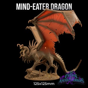 Brain Eater Dragon, Mindflayer, Aberration D&D Pathfinder Fantasy 3D Printed Resin Dragon Trappers Lodge