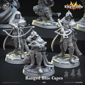 Ranged Soldiers King's Guard D&D Pathfinder Fantasy 3D Printed Resin Cast N Play