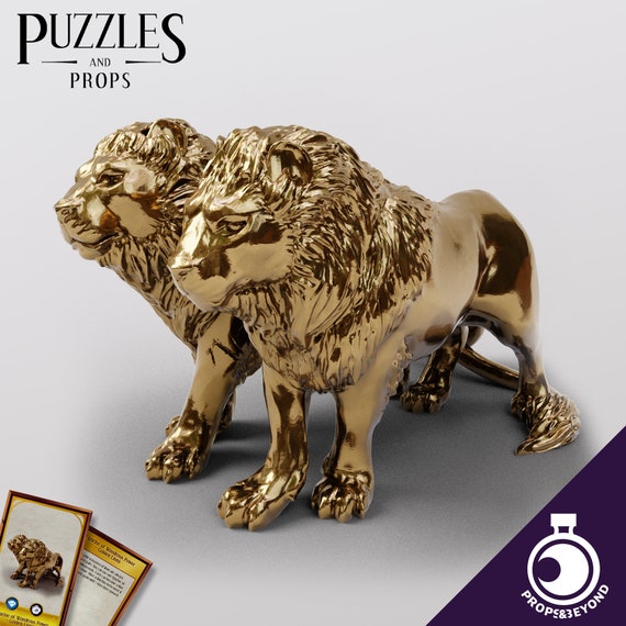 Figurines of Wondrous Power Golden Lions PLA Puzzles and Props Etsy