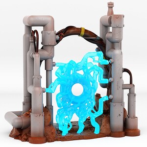 Martian Pipes Portal with Effect Terrain Scatter Scenery Props D&D Pathfinder Fantasy 3D Printed Resin  Miniature  Print Your Monsters