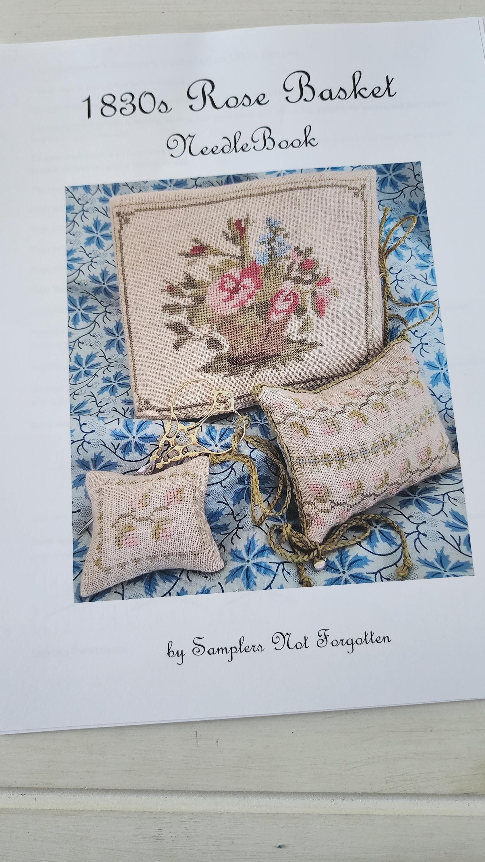1830s Rose Basket Needlebook by Samplers Not Forgotten - Etsy
