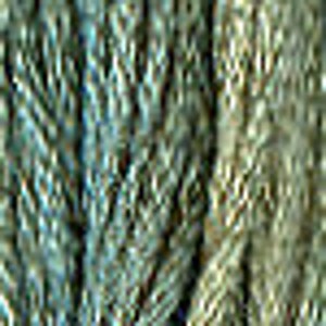 Puede incluir: Primer plano de dos madejas de hilo en tonos verdes y azules. El hilo parece estar hecho de una fibra natural suave, con una superficie ligeramente texturizada. Los colores se mezclan, creando un efecto degradado.