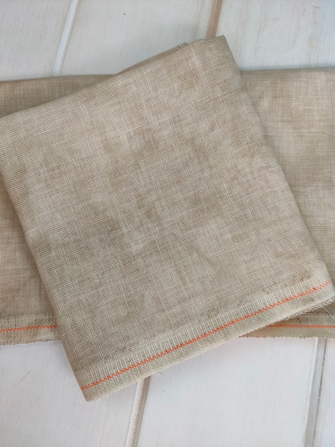 Hand Dyed Antique Lace Linen for Cross Stitch or Etsy