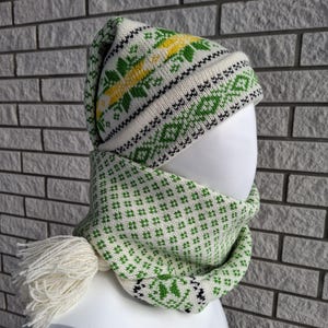 Lange Strickmütze, Schalmütze, Strickmütze für Erwachsene, Strickmütze in 100% Wolle