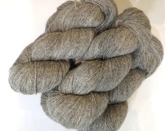 Natural wool yarn, Sheep wool yarn, Knitting yarn, Undyed wool yarn, Natural color yarn, Color Grey - 100% Wool (Yarn Cake, Skein)