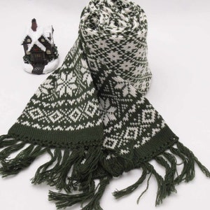 Nordic Style Vintage Geometric Pattern Double-sided And Double-colored Long Scarf  Shawl For Women, Autumn And Winter