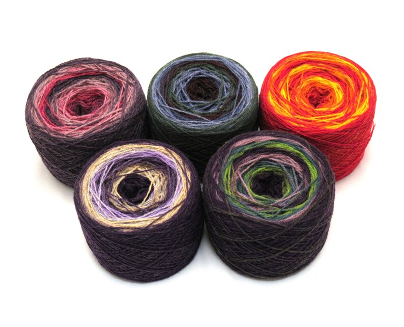 Kauni / Aade Long Knitting Yarn, Effect Yarn Weight 8/2, Self Striping