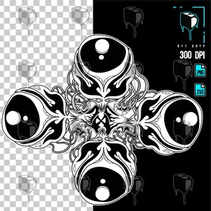 4 EYES, Original Art, PNG, SVG, 300 dpi, Digital Download, Abstract, Decal, Sticker