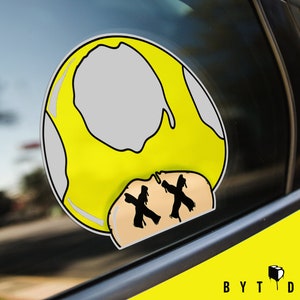 1UP Sticker, Yellow, PEEKER, 1Up Decal, 300 DPI, Videogame Stickers, Mushroom Sticker, Retro