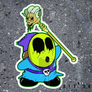 SKELE-GUY Sticker, ShyGuy Sticker, 300 DPI, Skeletor Sticker, Decal, Retro