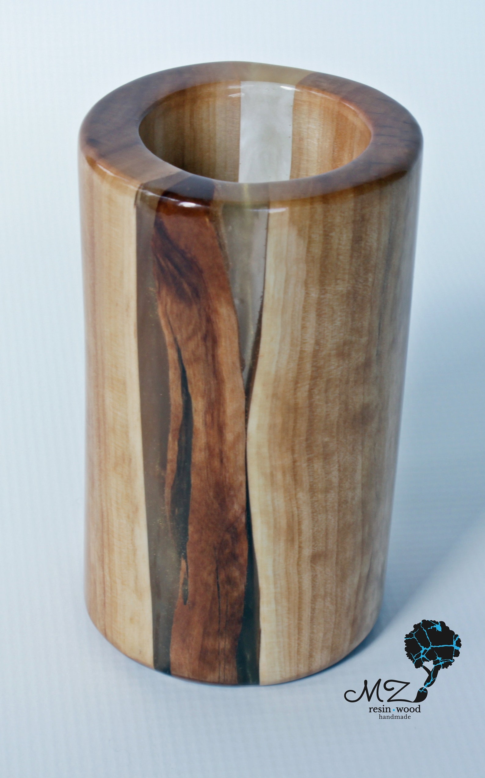 Wooden Vase With Epoxy Resin Resin Color gold Etsy
