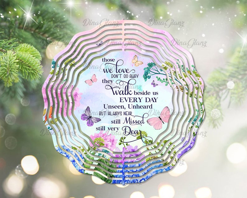 Wind Spinner Sublimation Designs Butterflys Quote Add Name Etsy